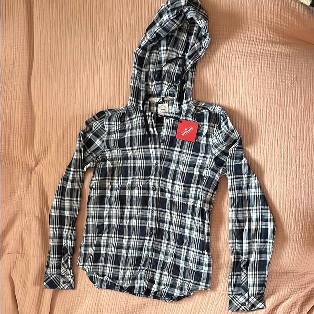 Hooded Button Up
